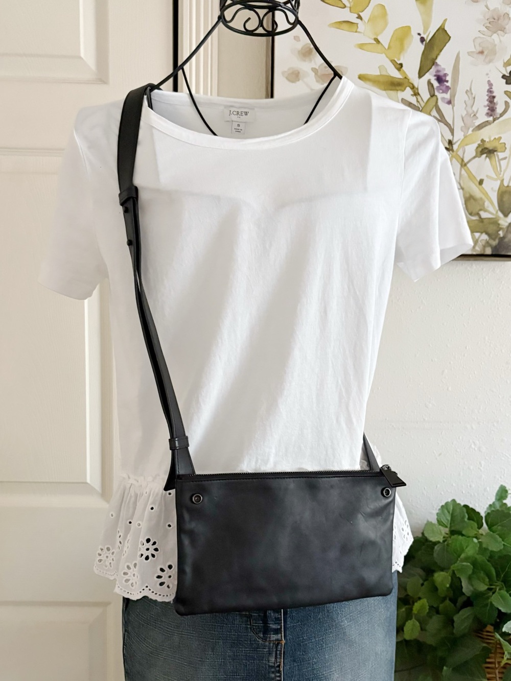 Bottega Veneta Black Leather Crossbody Bag